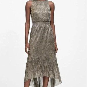 Banana Republic High Low Metallic Dress, Size 12